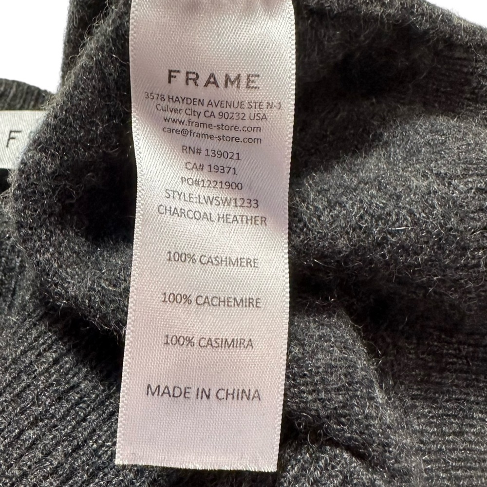 FRAME Ruched Sleeve Cashmere Sweater - Picture 3 of 15
